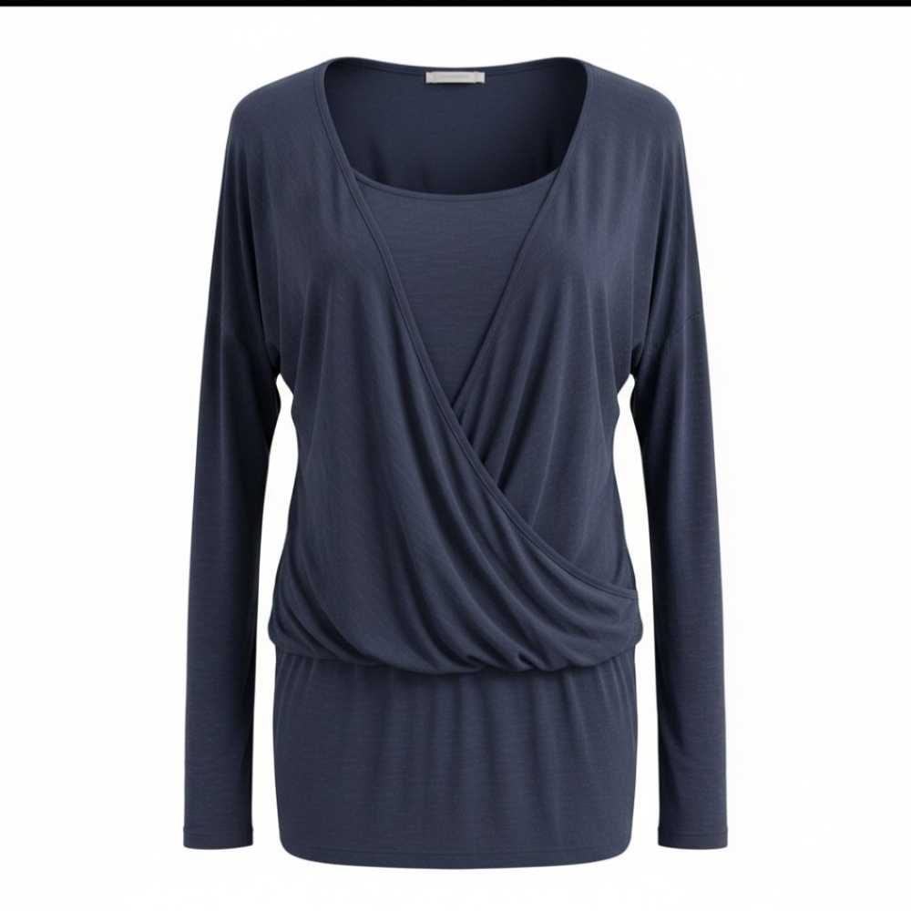 Bench Women's small Long Sleeve Pullover dress with faux wrap top attached NWT